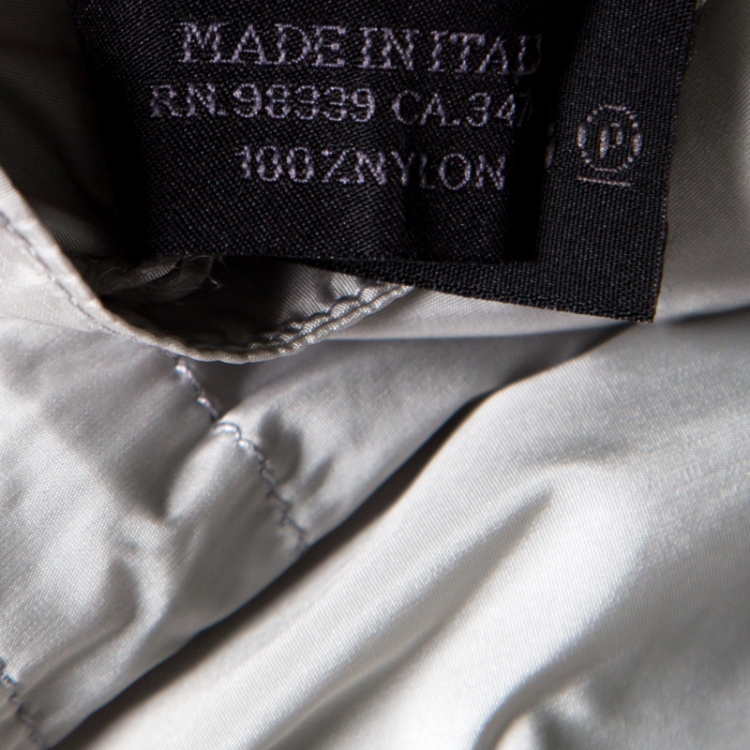 Pre Owned Prada Grey Nylon Toggle Cord Detail Elasticized Waist Casual Pants M