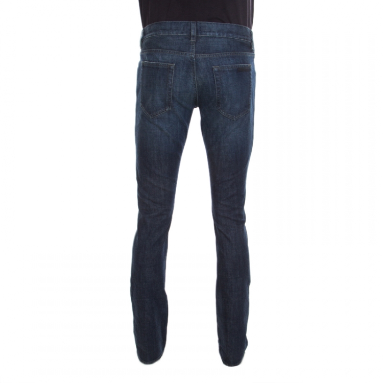مملوكة مسبقًا Prada  Indigo Faded Effect Denim Tapered Fit Jeans M