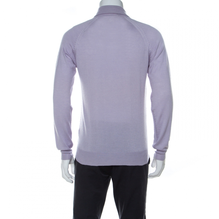 Pre Owned Prada Lavender Cashmere Silk Raglan Sleeve Turtleneck Sweater L