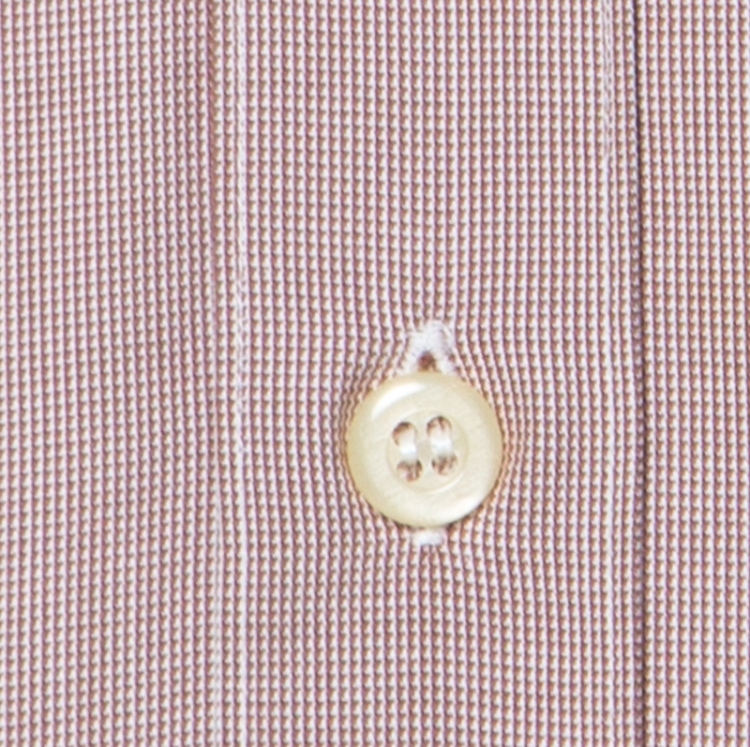 Pre Owned Prada Brown Micro Houndstooth Cotton Long Sleeve Shirt S