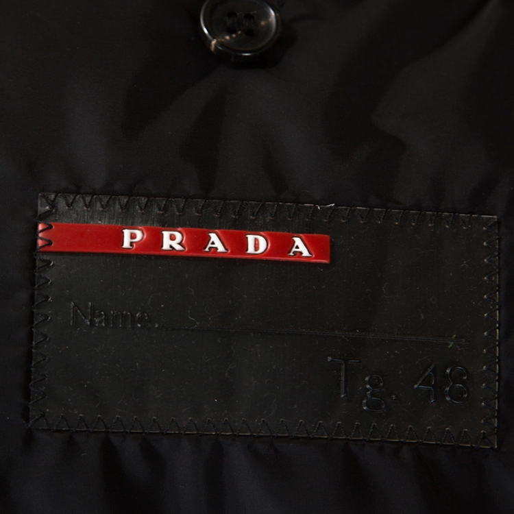 Pre Owned Prada Yellow And Grey Technical Fabric Zip Front Jacket M
