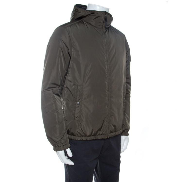 Pre Owned Prada Bicolor Quilted Zip Front Reversible Jacket L