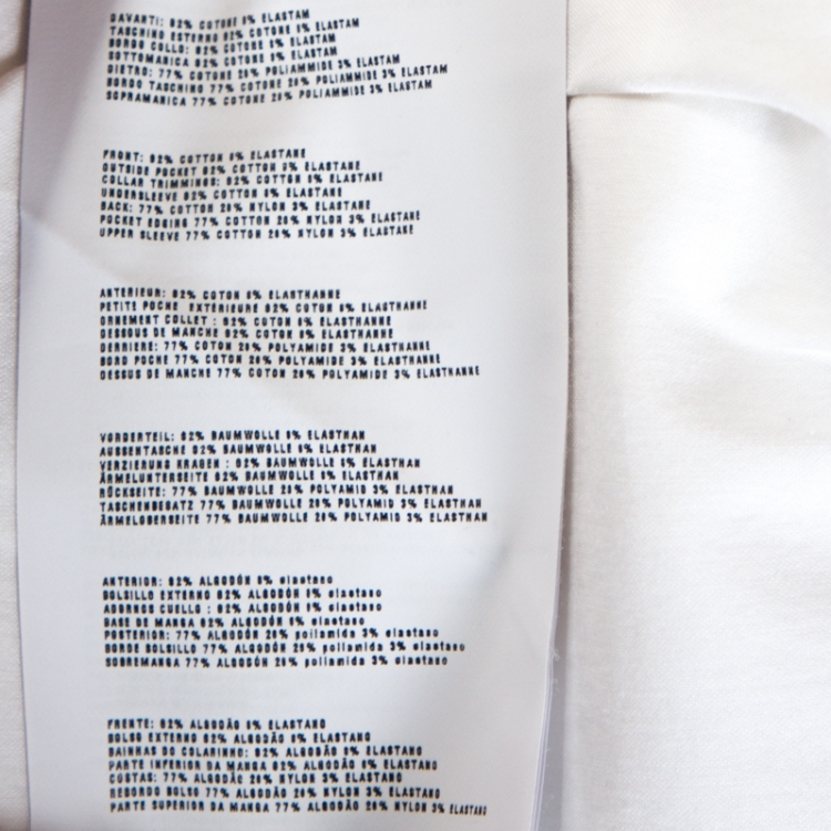 مملوكة مسبقًا Prada White Stretch Cotton Contrast Hem Detail T-Shirt M