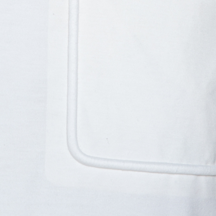 مملوكة مسبقًا Prada White Stretch Cotton Contrast Hem Detail T-Shirt M