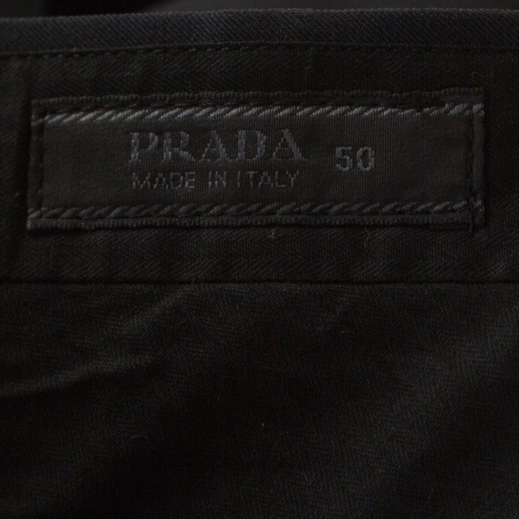 Pre Owned Prada Black Tailored Trousers L