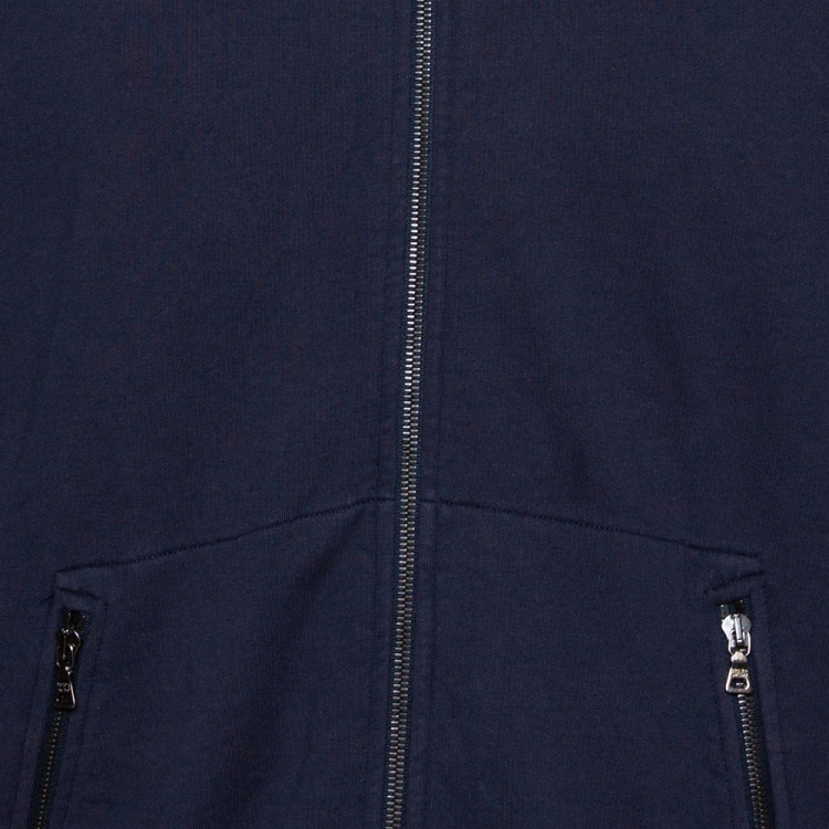 Pre Owned Prada Navy Blue Cotton Zip Front Hooded Sweatshirt L