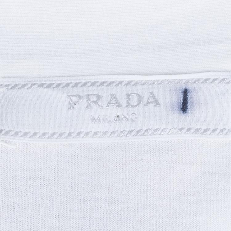 Pre Owned Prada Men's White Polo Shirt XL