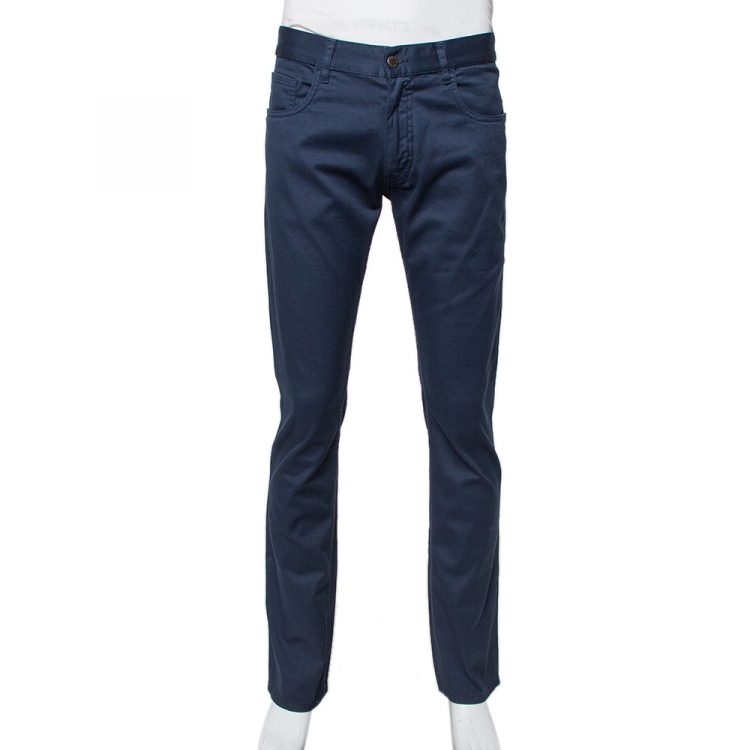 Pre Owned Prada Navy Blue Drill Trousers M