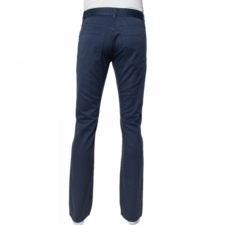 Pre Owned Prada Navy Blue Drill Trousers M