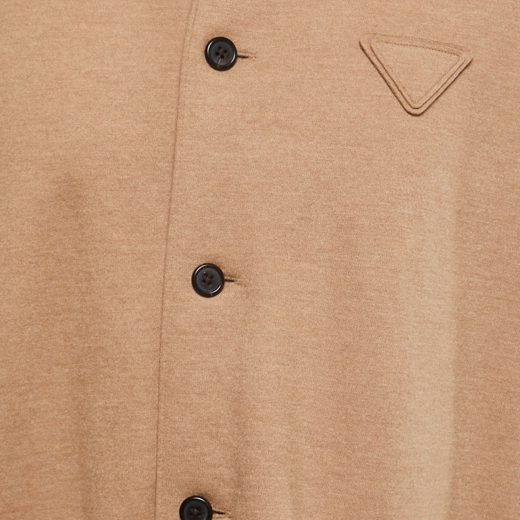 Pre Owned Prada Tan Brown Cashmere & Wool Shirt 2XL
