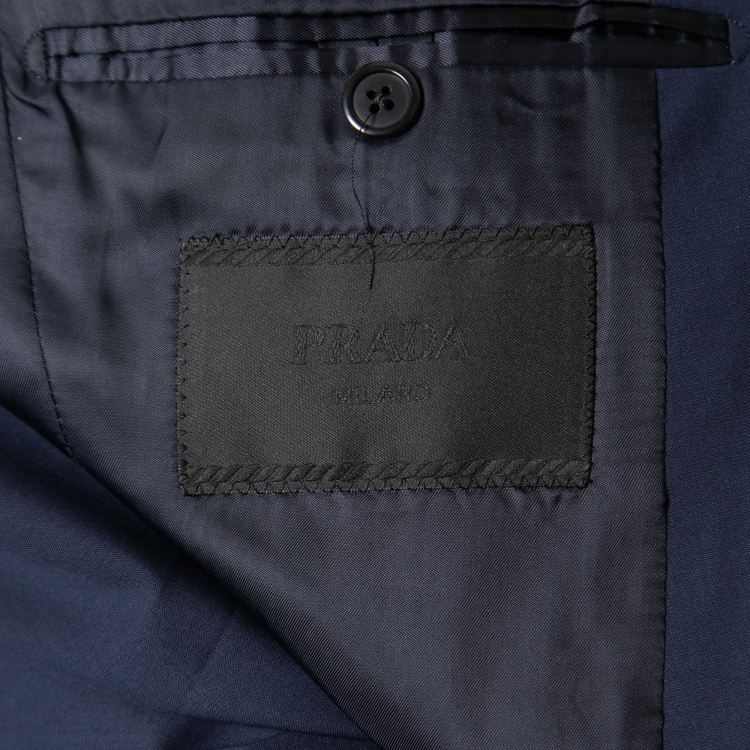 Pre Owned Prada Dark Blue Wool Single-Breasted Blazer M