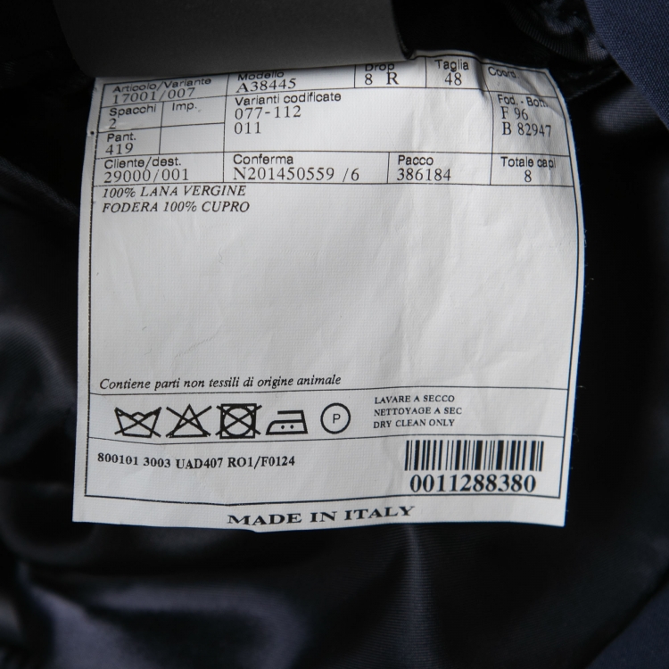 Pre Owned Prada Dark Blue Wool Single-Breasted Blazer M
