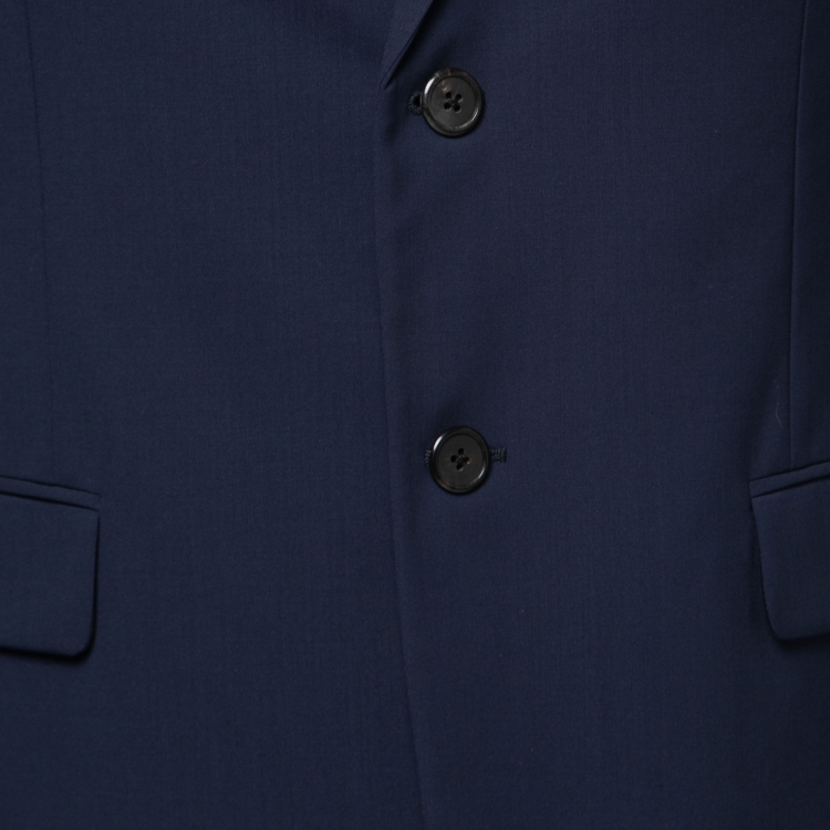 Pre Owned Prada Dark Blue Wool Single-Breasted Blazer M