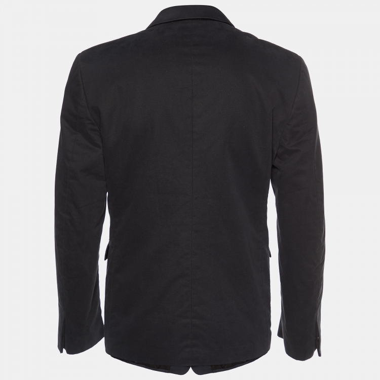 Pre Owned Prada  Navy Blue Cotton Button Front Blazer 3XL