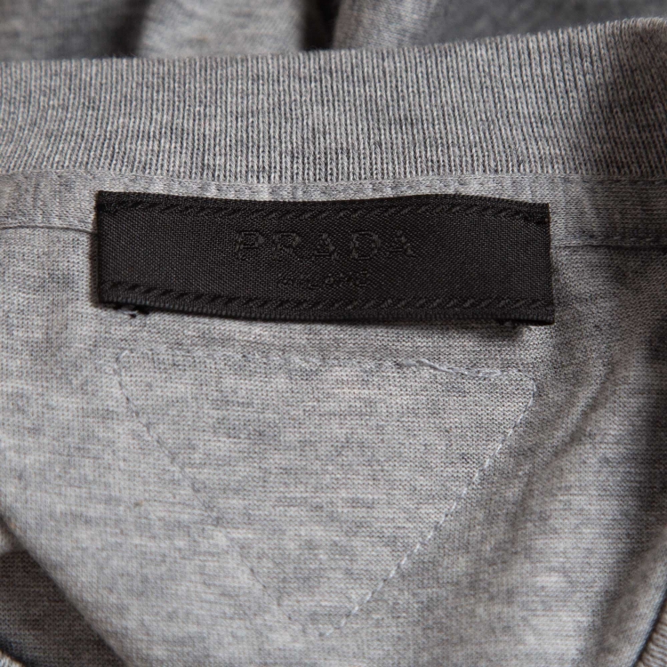 Pre Owned Prada Grey Cotton Crew Neck T-Shirt S