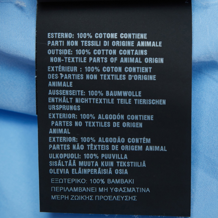 Pre Owned Prada Blue Cotton Short Sleeve Shirt L