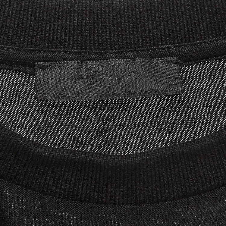 Pre Owned Prada Black Patterned Cotton Knit T-Shirt L
