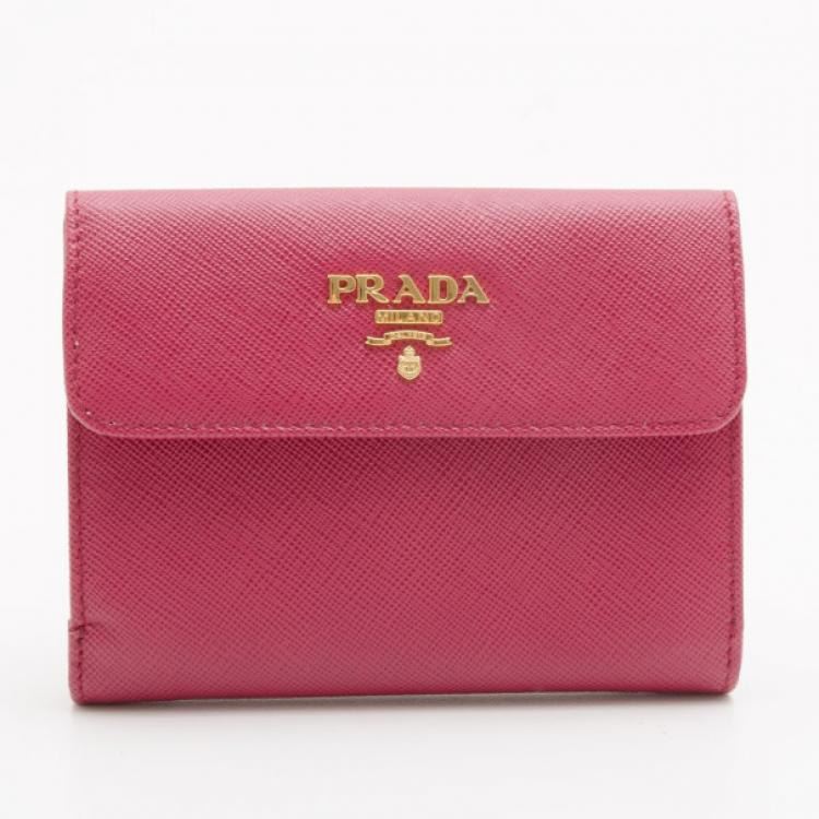 Prada Light Pink Saffiano Short Wallet Prada | TLC