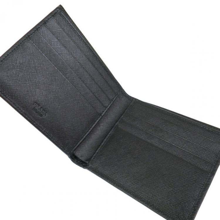Pre Owned Prada Black Nylon Bifold Wallet