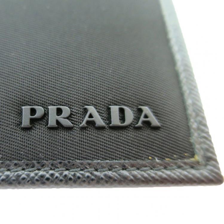 Pre Owned Prada Black Nylon Bifold Wallet
