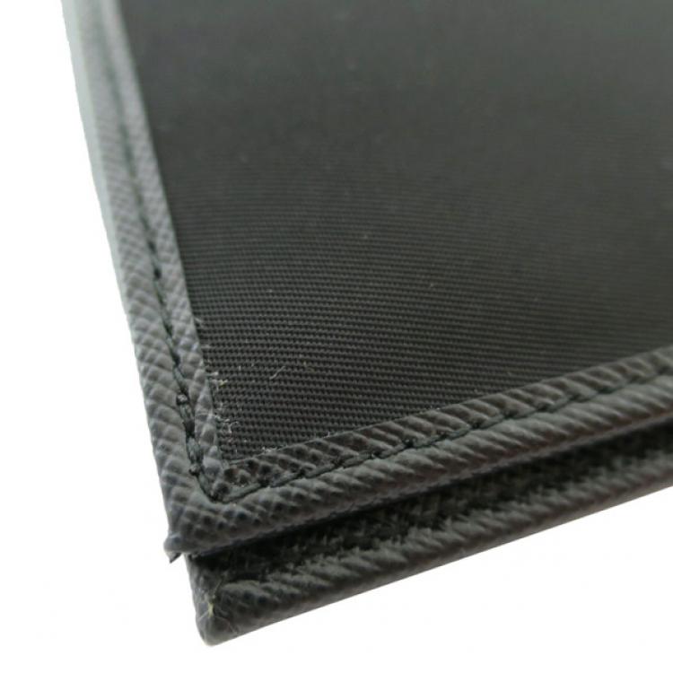 Pre Owned Prada Black Nylon Bifold Wallet