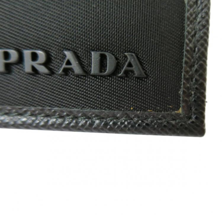 Pre Owned Prada Black Nylon Bifold Wallet