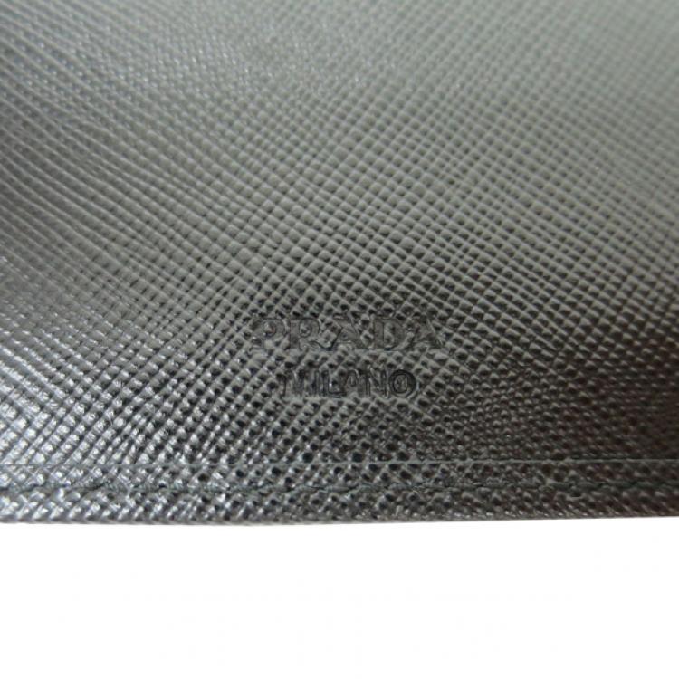 Pre Owned Prada Black Nylon Bifold Wallet