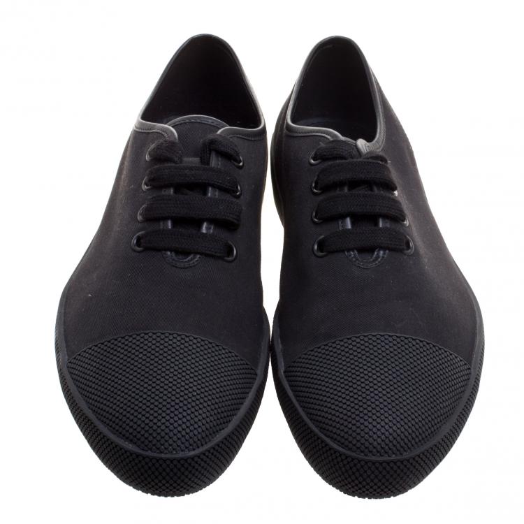 Pre Owned Prada Black Canvas Low Top Sneakers Size 42