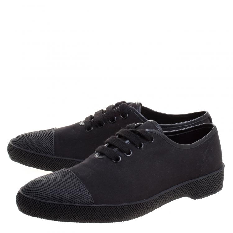 Pre Owned Prada Black Canvas Low Top Sneakers Size 42