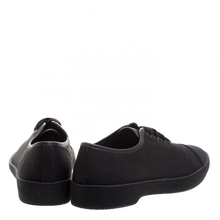 Pre Owned Prada Black Canvas Low Top Sneakers Size 42