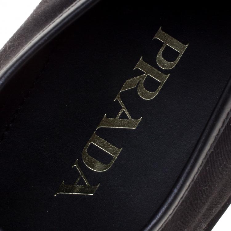 Pre Owned Prada Black Canvas Low Top Sneakers Size 42