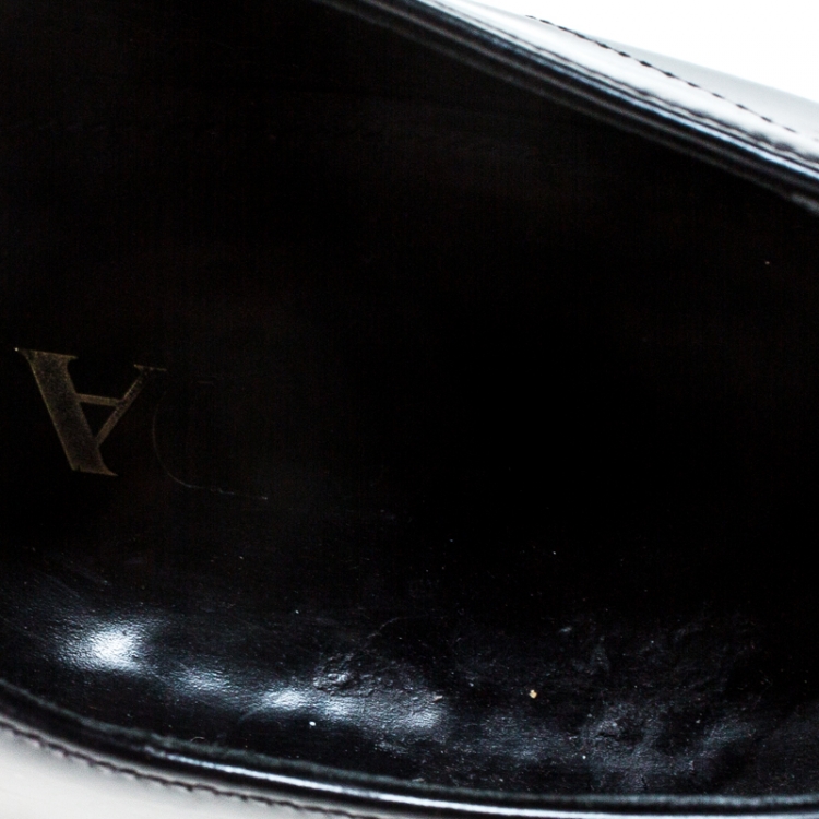 Pre Owned Prada Black Leather Lace Up Oxfords Size 41
