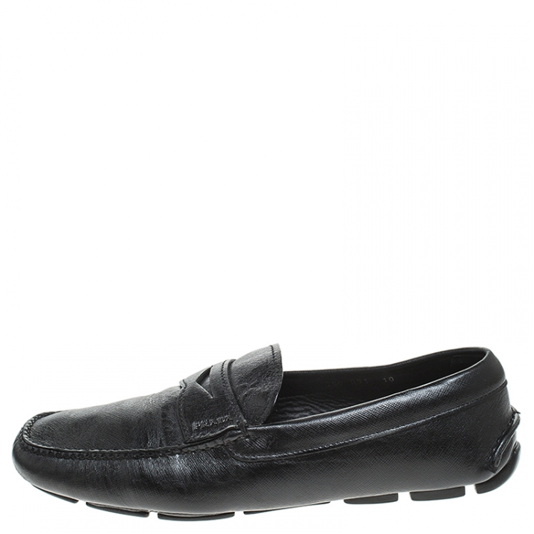 prada saffiano leather penny loafer