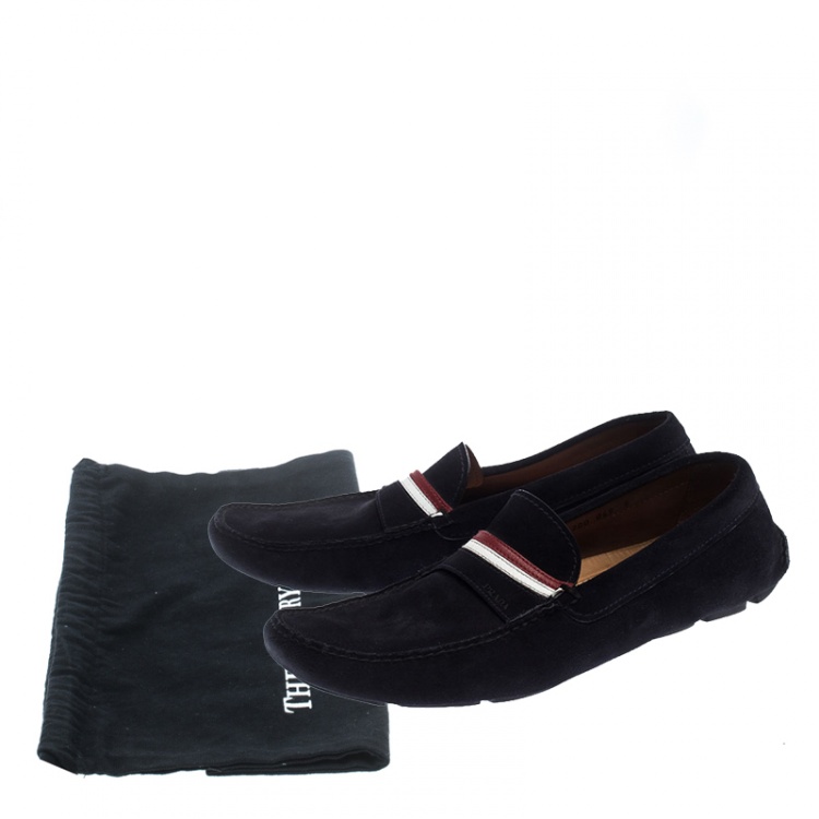 Pre Owned Prada Blue Suede Loafers Size 43