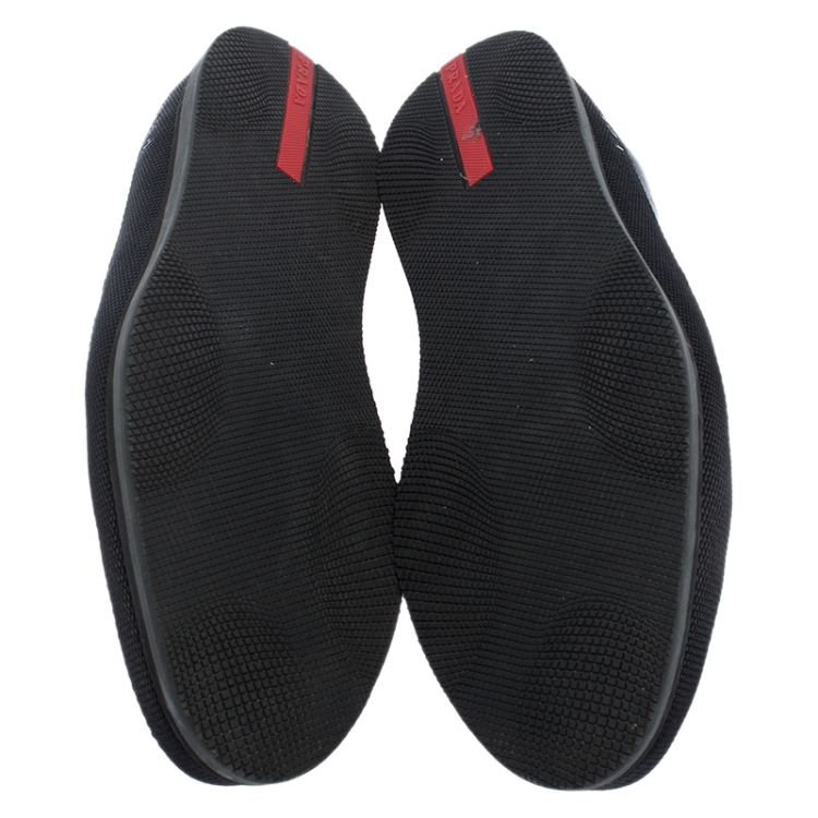 Pre Owned Prada Black Leather Scrunch Smoking Slippers Size 41