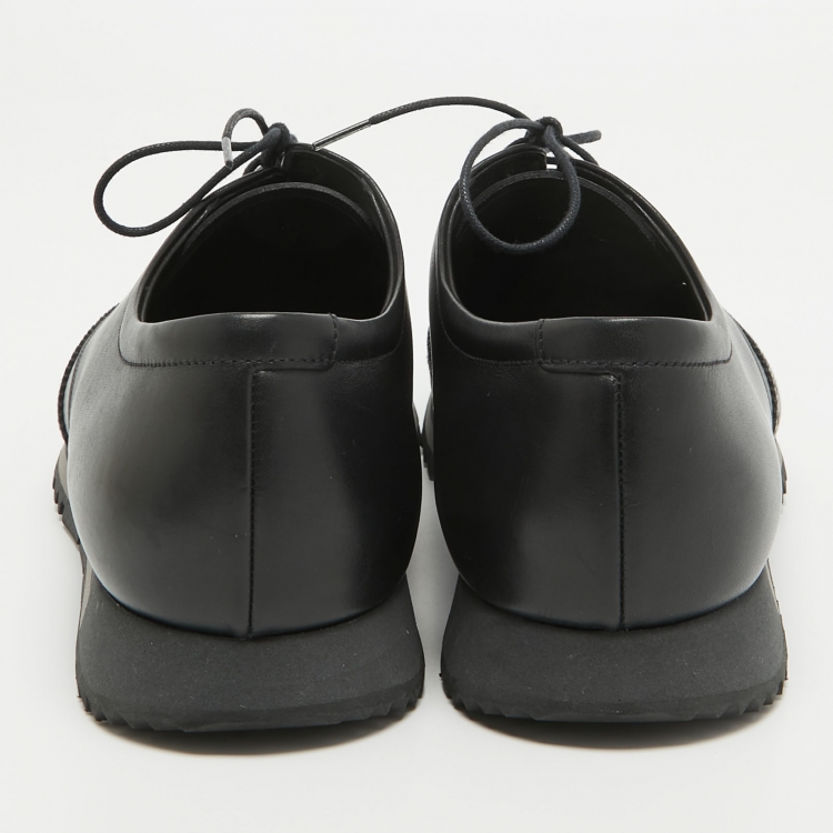 Pre Owned Prada Black Brogue Leather Derby Sneakers Size 43