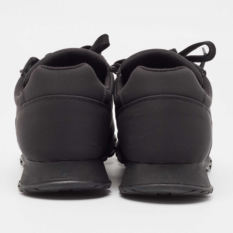 Pre Owned Prada Black Canvas Low Trainer Sneakers Size 45.5