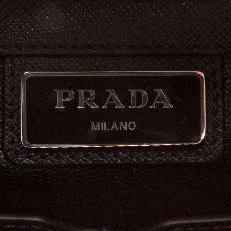 Pre Owned Prada Dark Red Saffiano Leather Travel Briefcase