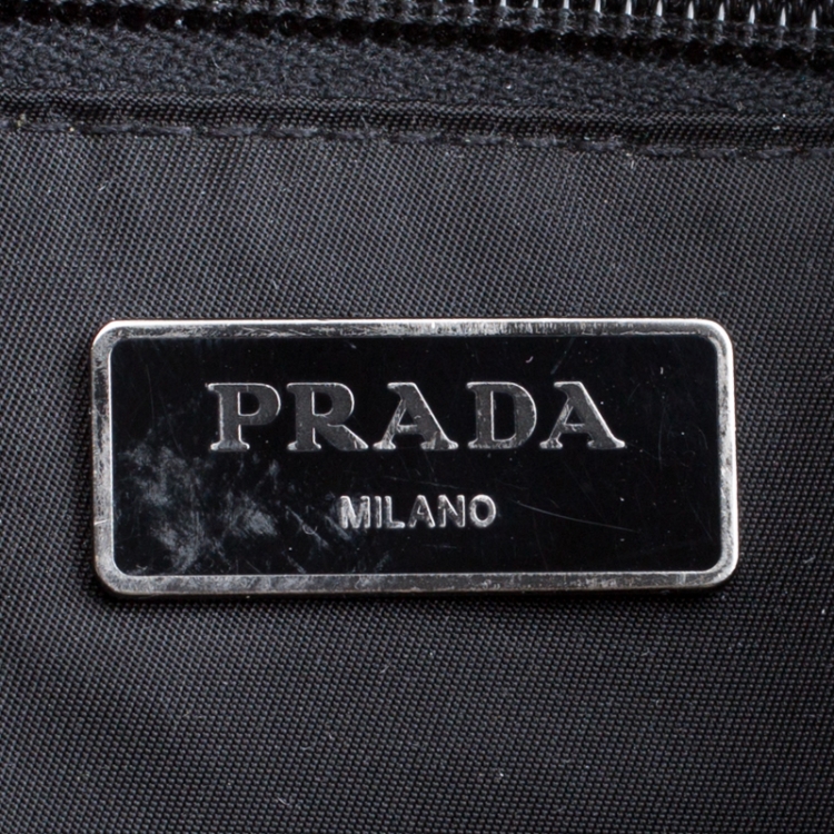 Pre Owned Prada Dark Blue Nylon Camouflage Drawstring Backpack