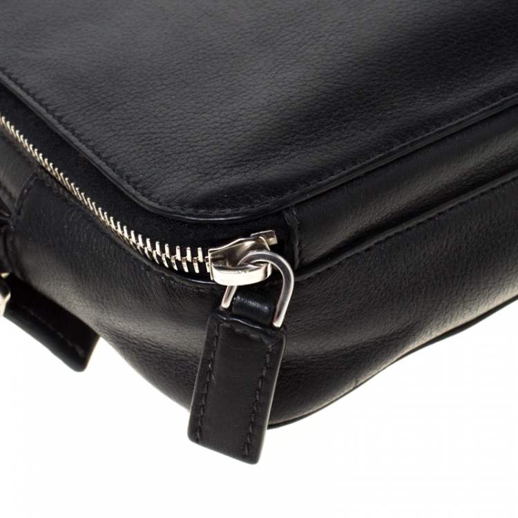 Pre Owned Prada Black Leather Travel Clutch