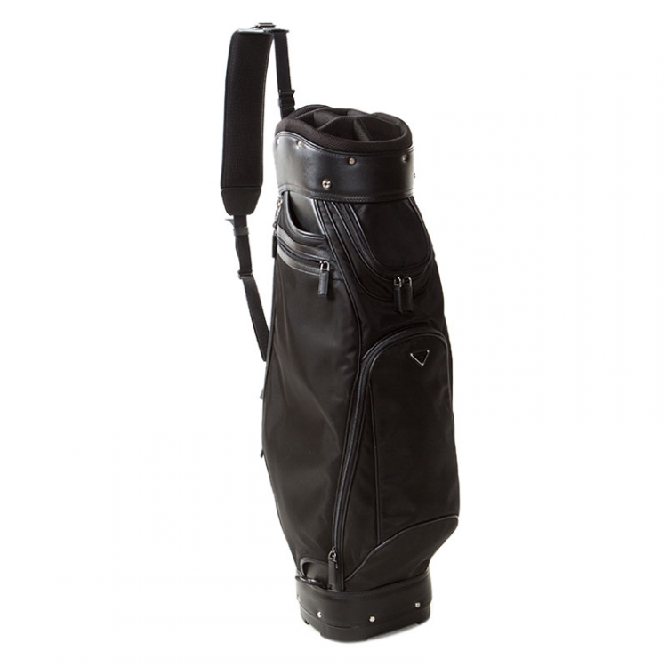 Pre Owned Prada Black Tessuto and Saffiano Leather Golf Bag