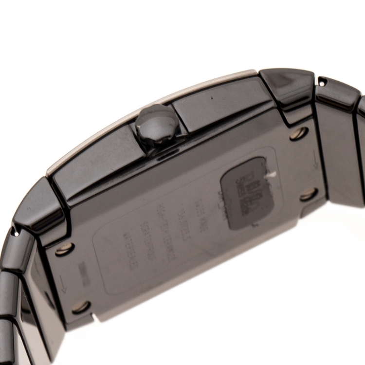 Pre Owned Rado Black Ceramic Titanium Sintra 156.0723.3 Men's Wristwatch 35 mm
