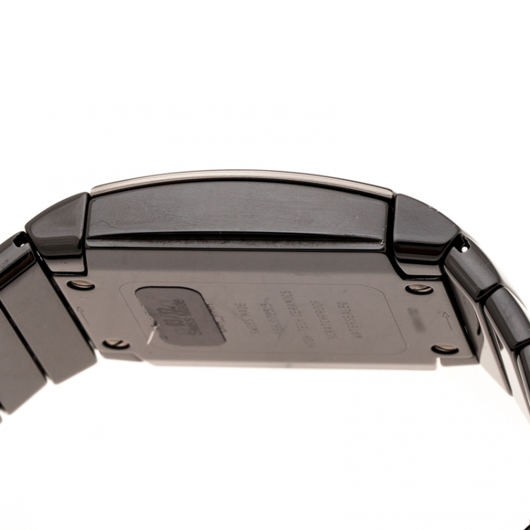 Pre Owned Rado Black Ceramic Titanium Sintra 156.0723.3 Men's Wristwatch 35 mm