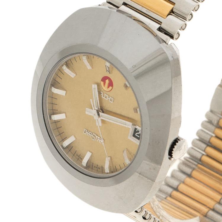 Pre Owned Rado Diastar Gold Stainless Steel Original Men's Wristwatch 35MM
