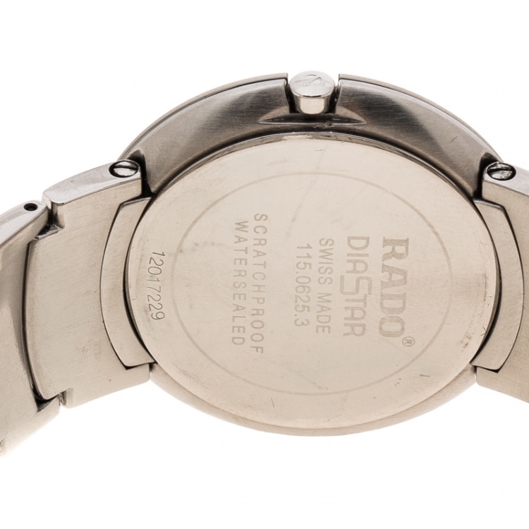 Pre Owned Rado Black Stainless Diastar Jubile 115.00625.3 Men's Wristwatch 30 mm