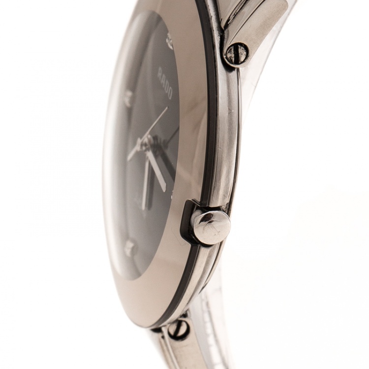 Pre Owned Rado Black Stainless Diastar Jubile 115.00625.3 Men's Wristwatch 30 mm