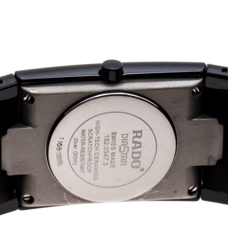 Pre Owned Rado Black Ceramica R21347222 Men's Wristwatch 27 mm