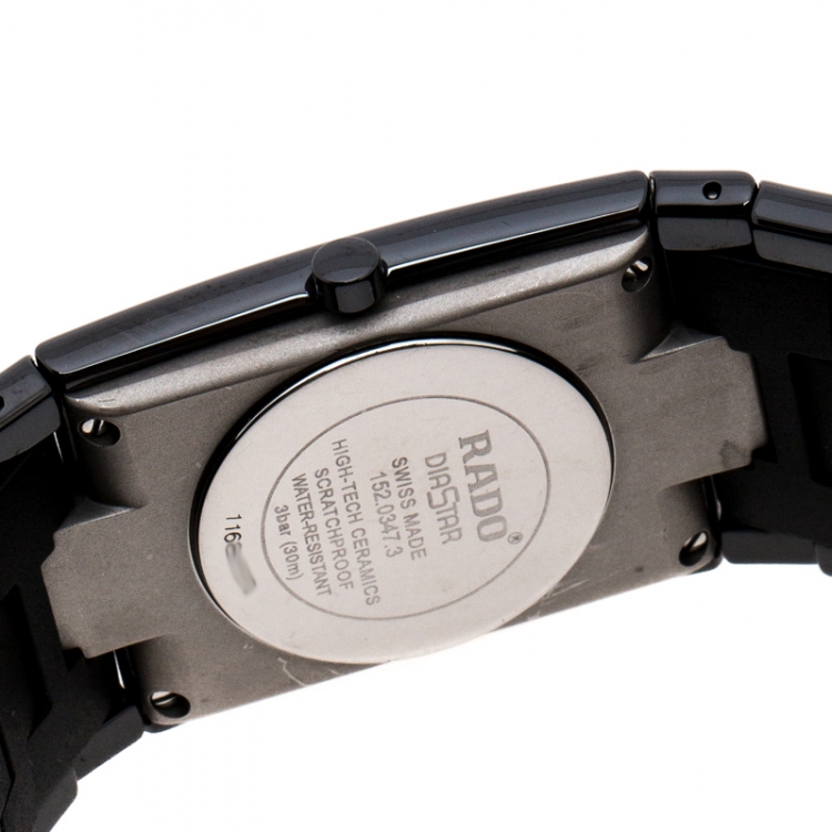 Pre Owned Rado Black Ceramica R21347222 Men's Wristwatch 27 mm