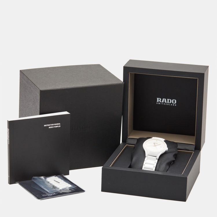 Pre Owned Rado White High-Tech Ceramic Titanium True R27240712 Men's Wristwatch 40 mm