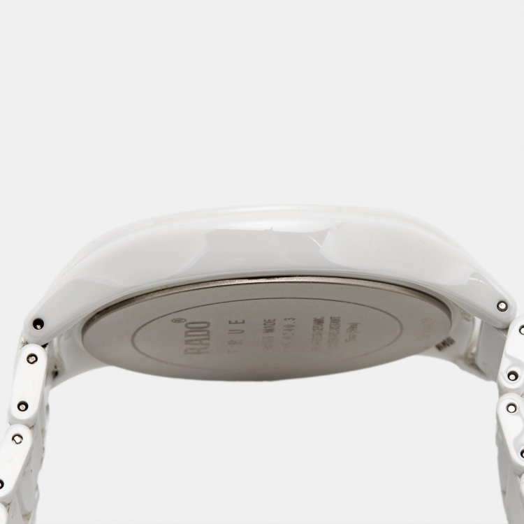 Pre Owned Rado White High-Tech Ceramic Titanium True R27240712 Men's Wristwatch 40 mm
